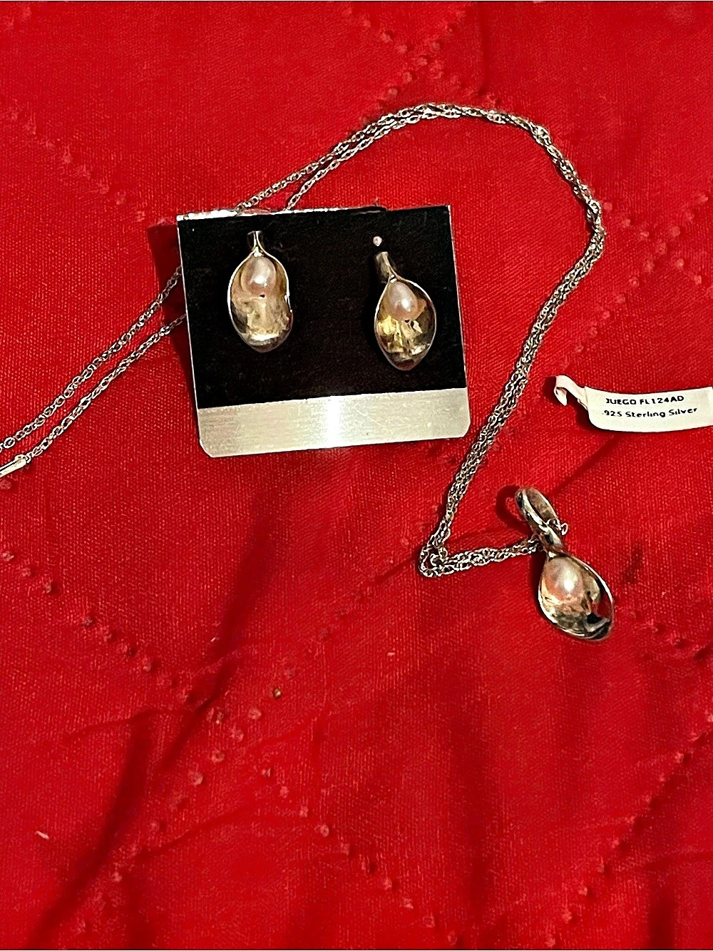 Sterling Silver Pendant Necklace & Earrings